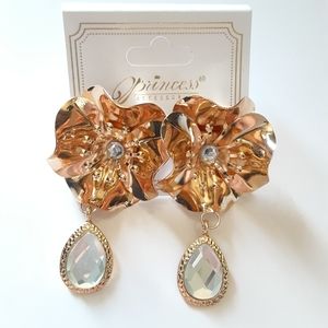 Princess Accessories Gold Flower Earrings